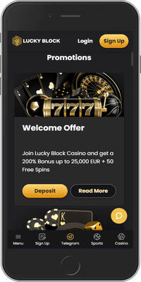 LuckyBlock Casino Mobile Registration and Login