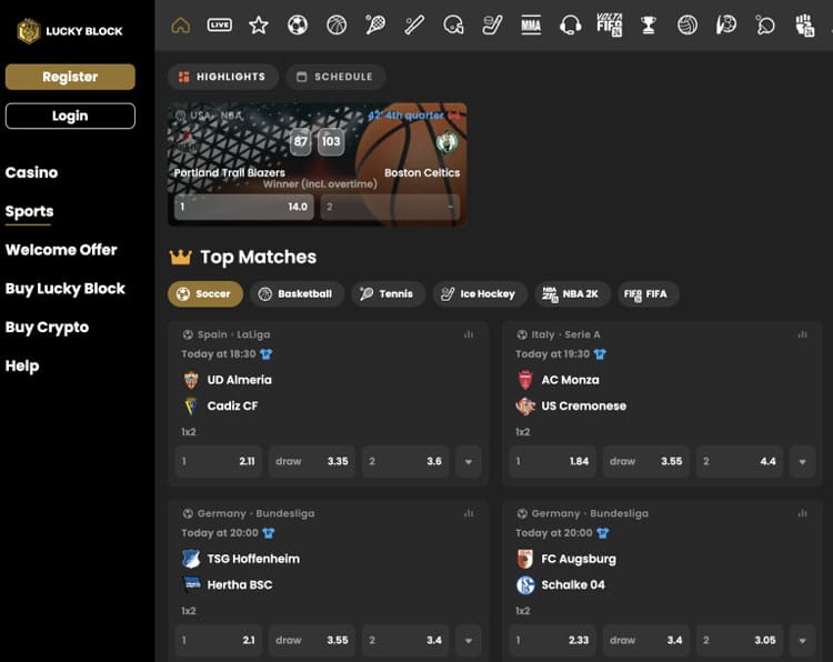LuckyBlock Casino Sports Betting